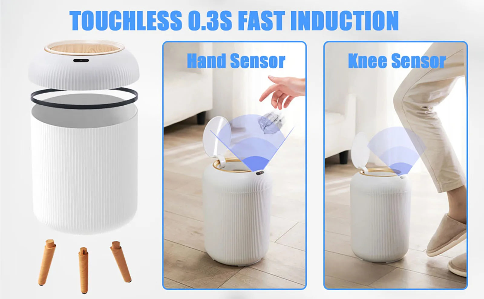 SmartSense™ Automatic Motion‑Sensor Trash Can — 8 L Plastic, Lid‑Closing for Home & Office