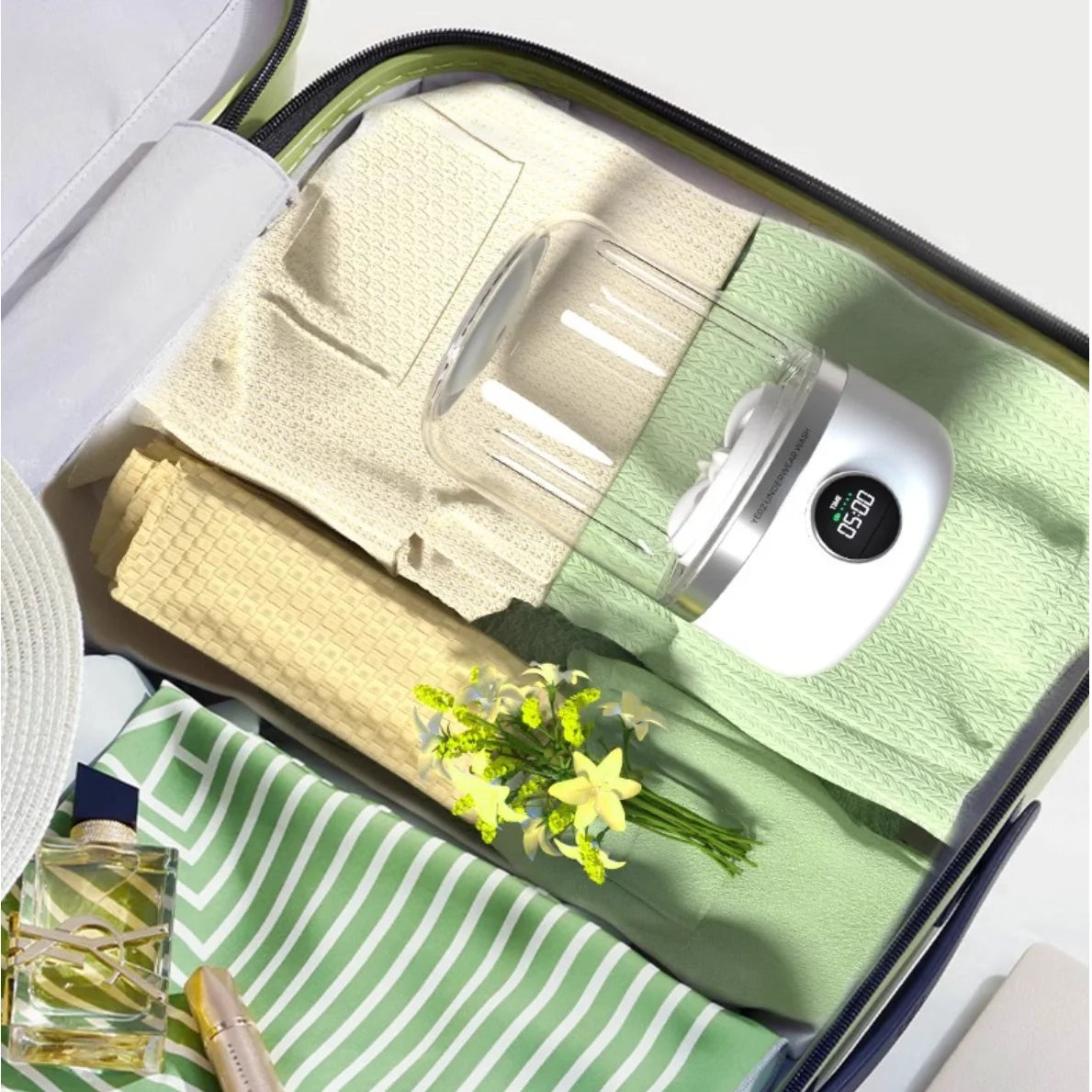 Mini Wireless Washing Machine – 1L Portable Laundry Bucket for Underwear, Socks & Travel
