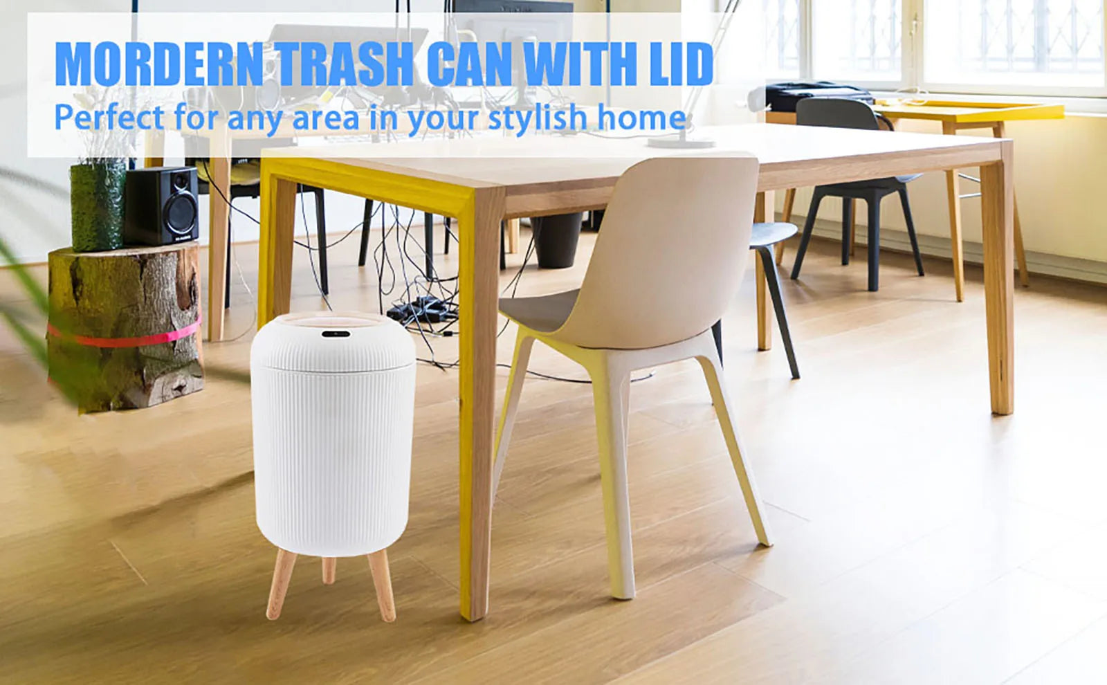 SmartSense™ Automatic Motion‑Sensor Trash Can — 8 L Plastic, Lid‑Closing for Home & Office
