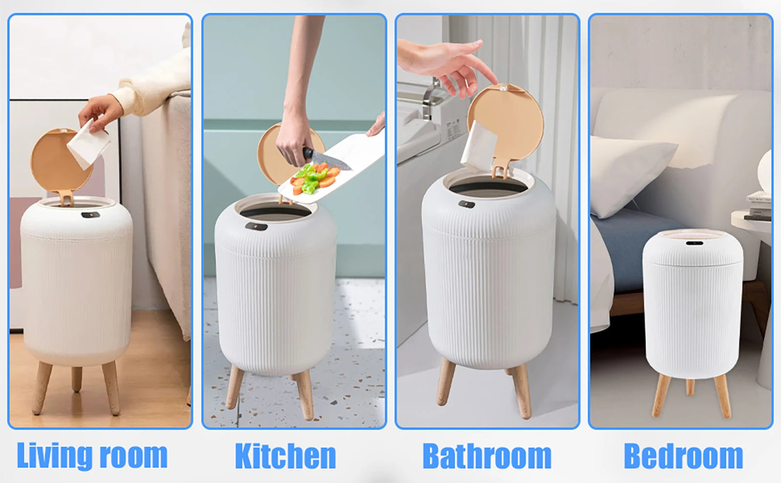 SmartSense™ Automatic Motion‑Sensor Trash Can — 8 L Plastic, Lid‑Closing for Home & Office